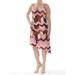 BAR III Womens Pink Layered Slip Geometric Print Spaghetti Strap V Neck Below The Knee Dress Size S