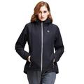 Women's Hooded Winter Jacket Quilted Coat Casual Unbranded Solid Color Windproof Outdoor Outwear (Black, X-Large)