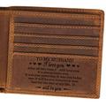 Personalized Pocket Bifold Leather Wallet, Custom Engraved Men's Wallet for Men Husband, Lover, Best Present for Anniversary, Birthday, Valentine, Christmas.