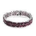 Shop LC 925 Sterling Silver Rhodolite Garnet Bracelet Women Platinum Over Size 7.25" Ct 31.7