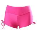 Girls Quick Dry Plain Boy Shorts, Women Swim Yoga Tankini Brief Swimwear, Ladies Summer Beach Pants With Adjustable Side Ties