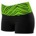 Pizzazz 2350ZG -BLKLIM-YM 2350ZG Youth Roll-Down Waist Short, Black with Lime Zebra - Medium