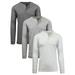 3-Pack Mens Long Sleeve Henley Thermal Tee (S-3XL)