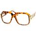 MLC Eyewear Oversized Rectangular Retro 80s Hip Hop Nerdy Tortoise Frame Clear Lens Fashion Glasses