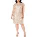 Calvin Klein Womens Plus Lace Sequined Cocktail Dress