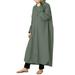 ZANZEA Women Turn-down Collar Long Sleeve Button Down Maxi Shirt Dress