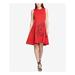 DKNY Womens Red Embellished Sleeveless Above The Knee Fit + Flare Party Dress Size: 12