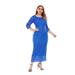 NHT&WT Elegant Women's 3/4 Sleeve Lace Dress Round Neck Sexy Dress With Pockets Plus Size