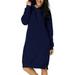 UKAP Ladies Casual Jumper Long Hooded Sweatshirt Tops Girls Midi Dress Long Sleeve Hoodies Tunic Dress Womens Pocket Pullover Drawstring Vintage Kaftan