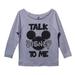 Womens Mickey Mouse 3/4 Sleeve â€œTalk Disney To Me" Disney World Sweat Shirt Gift Medium, Heather Grey