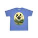 Inktastic Bee Happy with Cute Cat in Flowers Teen Short Sleeve T-Shirt Unisex Columbia Blue XL