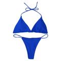 ZIYIXIN Womens Sexy Solid Color Thong Bikini Set Skimpy Triangle Swimsuit Swimwear