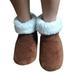 Daeful Ladies Girl Slipper Bootie Ankle Slip on Bootee Warm Fleece Fur Line Cosy Shoes