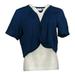 Joan Rivers Classics Collection Women's Sweater M Jersey Knit Shrug Blue A304727