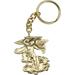 Antique Gold-Plated St. Michael the Archangel Keychain 2 x 1 3/4 inches