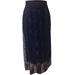 Retro Slim Fit Skirt For Women High Waist Stretchy Double Lace Layer Chiffon Maxi Long Skirt Summer Boho Wrap Long Beach Holiday Maxi Skirt Dress Navy Blue L