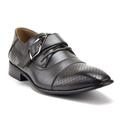 Men's 97711 Cap Toe Monk Strap Lace Up Oxfords Dress Shoes, Grey, 10