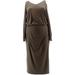 GILI Peached Knit Long Slv V-Neck Midi Dress Women's A342037