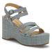 Lucky Brand Women's Carlisha Raffia Sculpted Platform Wedge Sandal DESERT SAGE (8, DESERT SAGE)