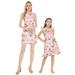 Made in Hawaii Matching Mother Daughter Luau Wrap Dress in Pink Flamingos