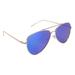 Inner Vision Military Style Aviator Sunglasses, Polarized & Revo Lens, Scratch Resistant, UV400 Protection With Case - Gold Frame, Electric Blue Lens