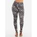 Womens Skinny Leggings High Waisted Stretchy Animal Print Charcoal Leggings 40873C