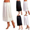 Plus Size Womens Elastic High Waist Bust Skirts Smooth Swing Dress Underskirts L-XXXL