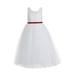 EkidsBridal Floral Lace Scoop Neck A-Line Ivory Flower Girl Dress Keyhole Back Baptism Dresses Junior Dress 178-