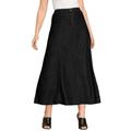 Plus Size Women's Invisible Stretch® Contour A-line Maxi Skirt by Denim 24/7 in Black Denim (Size 12 W)