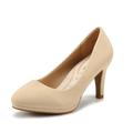 DREAM PAIRS Women's Classic Low Stiletto Heels Dress Pumps Shoes CITY_CT NUDE Size 8.5