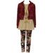 Big Girl 4 Pieces Jacket Tank Top Legging Necklace Winter Girls Pant Set Burgundy 10 JKS 2099 BNY Corner