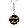 Dog Mom Gift Irish Red And White Setter Mama Circle Keychain Stainless Steel or 18k Gold