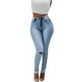 Avamo Ladies Casual Denim Pants Trousers Ladies Jeans Hot Pants Summer Casual Beach Skinny Pants Summer Holiday Denim Slim High Waist Hot Pants