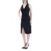 CATHERINE MALANDRINO $248 New 1313 Black Slitted Textured Sheath Dress 4 B+B