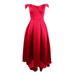 Xscape Women's Petite Off-The-Shoulder High-Low Gown (8P, Red)