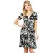 Long and Short Sleeve Wrap Dresses for women Reg and Plus Size Skater Swing Dress - Made in USA