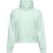 Under Armour Womens Rival Fleece Wrap Neck Pullover , Seaglass Blue (403)/White , X-Large