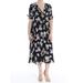 FREE PEOPLE Womens Black Floral Short Sleeve V Neck Maxi Formal Dress Size: M