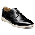 Florsheim Flair Wingtip Oxford Men's Work Shoes Black White Leather 14296-111