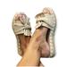 Mchoice Womens Shoes, Bowknot, Beach, Slippers, Platform, Slope Heel, Large, Summer Slippers Platform Heels Plus Size Shoes