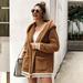 New Women Plush Faux Fur Coats Cardigan Hooded Long Sleeve Pockets Fake Cashmere Furry Winter Casual Overcoat Outwear