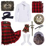 Scottish Highland Kilt Outfit Wallace Tartan Thistle Set