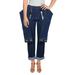 DKNY Womens Suspender Wide Leg Jeans