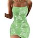 Women Paisley Print Strappy Short Mini Dress Ladies Summer Party Slim Bodycon Dresses Party Sundress Clubwear Size S-5XL