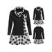 Plus Size Ladies Lapel Mini Dress Casual A Line Dresses Long Sleeve Colorblock Plaid Color Block T Shirt Tunic Dress Women Party Cocktail Autumn Winter Swing Dress