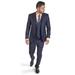 Two Button Notch Lapel 3 Piece Suit Men Plaid Dark Navy Blue Suit For Men Slim Fit Double Side Vests