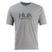 Huk Men's Icon Short Sleeve Fishing Shirt H1200137 (Grey, Small)