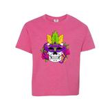 Inktastic Mardi Gras Skull with Masquerade Mask Child Short Sleeve T-Shirt Unisex