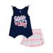 Sweet Butterfly Girls Hanky Hem Graphic Tank Top and Tie Dye Shorts, 2-Piece Outfit Set, Sizes 4-16