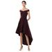 Calvin Klein Women's Sweetheart Off-The-Shoulder High Low Gown, Aubergine, 2